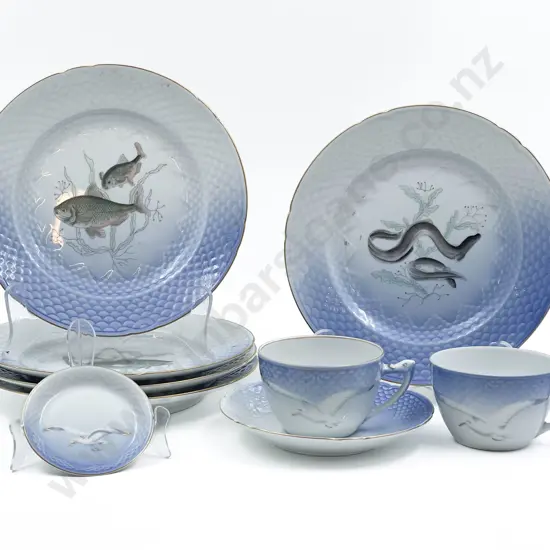 Five Royal Copenhagen Fish Decorated Plates