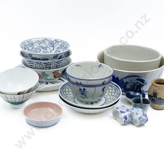 Collection Assorted Blue and White Kitchen Ware