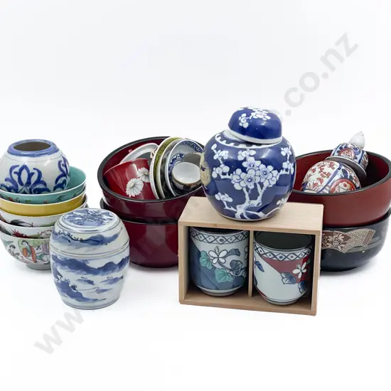 Collection Assorted Asian Ceramics and Lacquered Wares