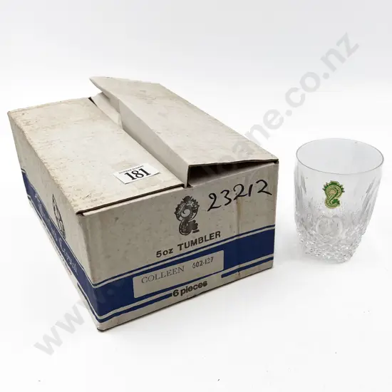 Boxed Six Waterford Colleen Pattern 5oz Tumblers