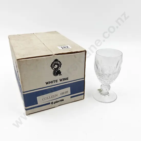 Boxed Six Waterford Colleen Pattern White Wine