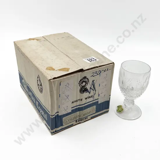 Boxed Six Waterford Colleen Pattern White Wine