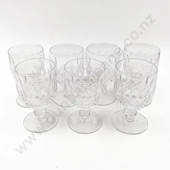 Seven Waterford Crystal Colleen Pattern 10oz Goblets