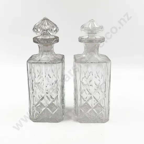Pair Cut Crystal Spirit Decanters
