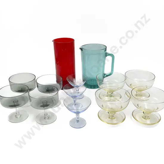 Collection Mid C20th Coloured Glassware