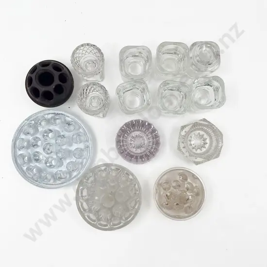 Collection Glass Flower Frogs & Various