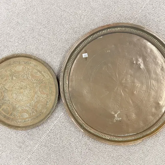 Large Copper Indian Tray & Smaller
