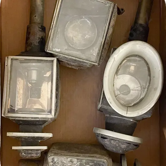 Four Victorian Carriage Lamps (faults)