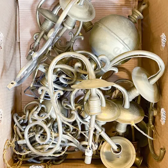 De-Mounted Large Brass Ceiling Light