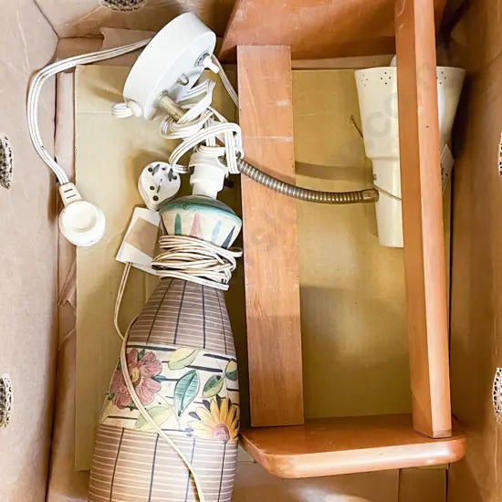 Two Light Fittings & Shelf Bookstand