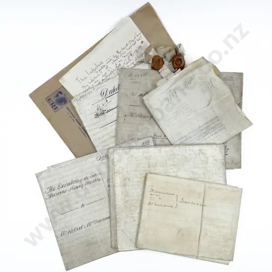6 Antique Vellum Land Indentures