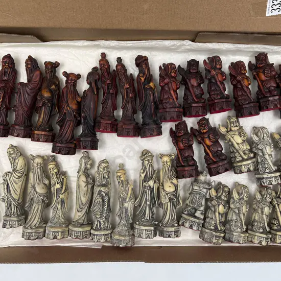 Resin Chinese Figured Immortal & Warrior Chess Set