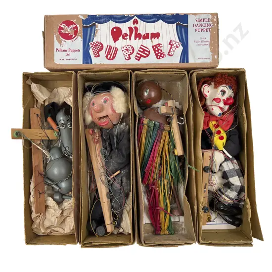 Four Boxed Pelham Puppets