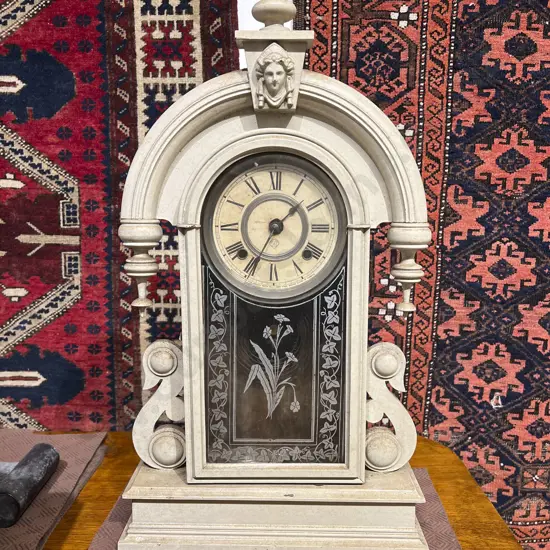 American Painted Ansonia Mantle Clock