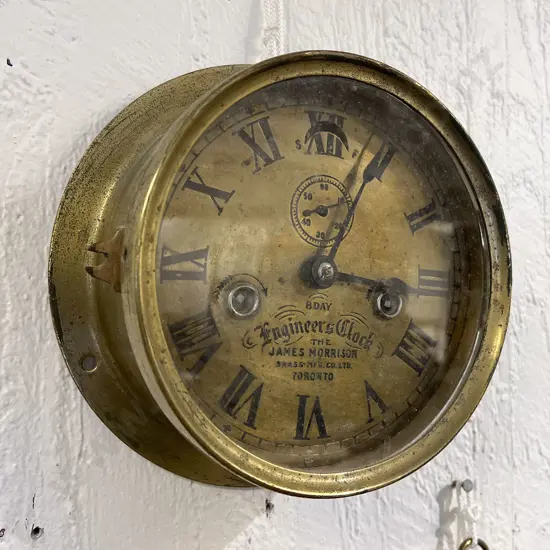 Brass Cased Eight Day Engineers Clock James Morrison Co Toronto