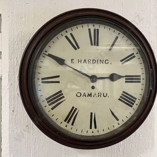 Railway Balloon Dial Wall Clock for E Harding Oamaru