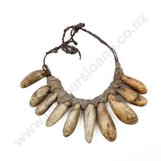 Rare 18th Century Fijian Chiefs Whale Tooth Necklace (Wasekaseka)