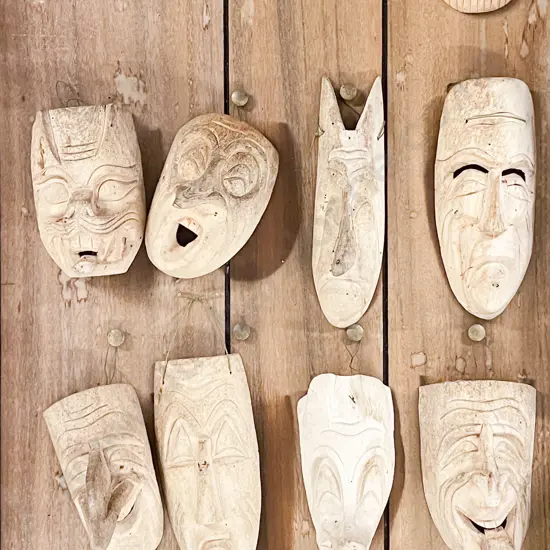 Fifteen Comical & Decorative Carved Masks