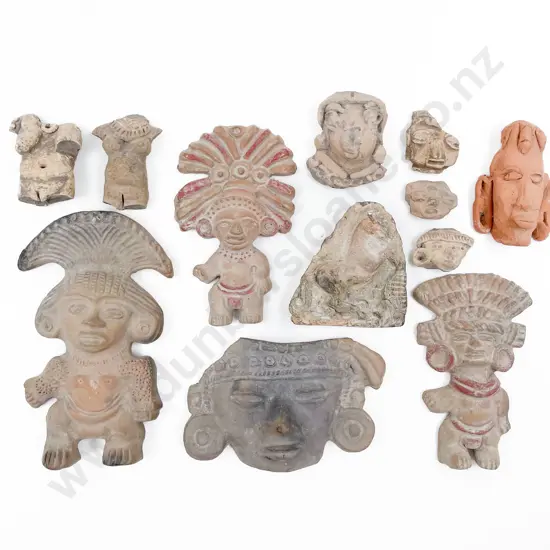 Collection of Antique & Modern Columbian  Pottery Figures