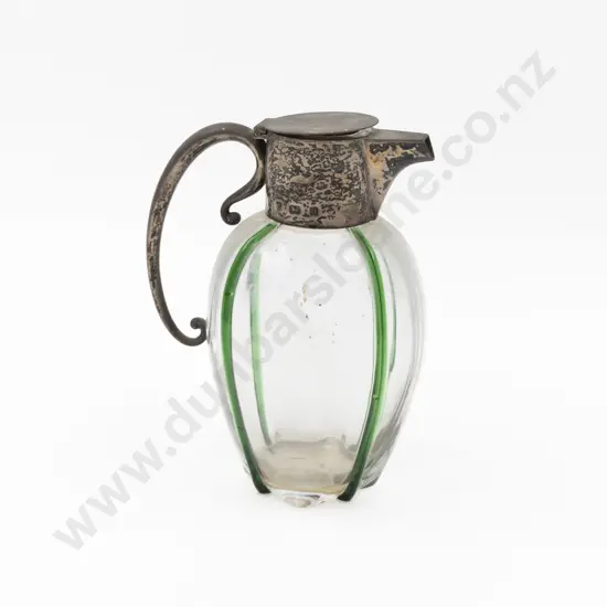 A Stylish Late Vict S/S Mounted Glass Claret Jug a/f