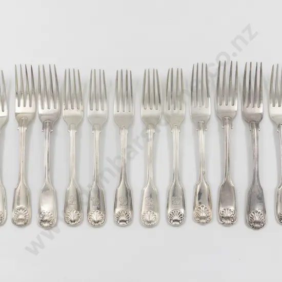Composed Set Of 12 Vict S/S Dessert Forks