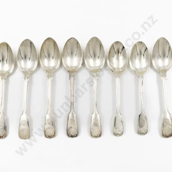 Composed Set Of 8 C19th S/S Dessert Spoons