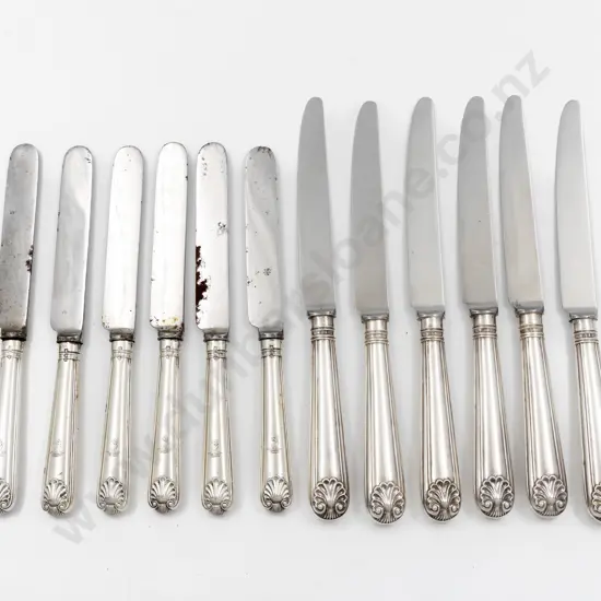 Set Of 6 S/S Handled Table Knives & 6 Matching Dessert/Butter Knives
