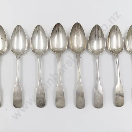Set Of 8 Geo III Irish S/S Tablespoons