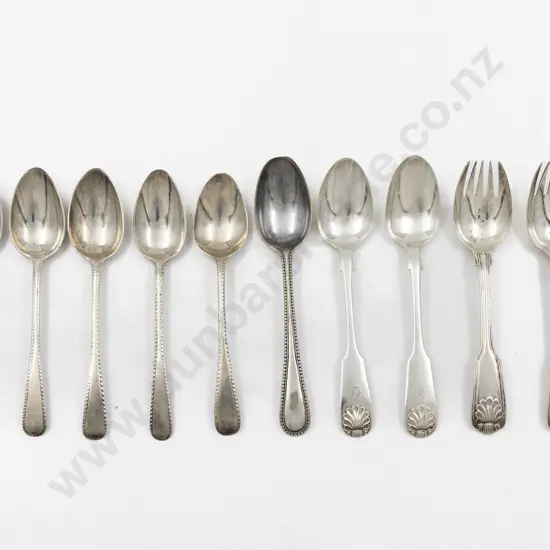 8 Various S/S Teaspoons & 2 Forks