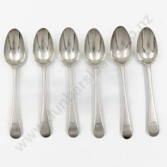 Set Of 6 C19th S/S Teaspoons