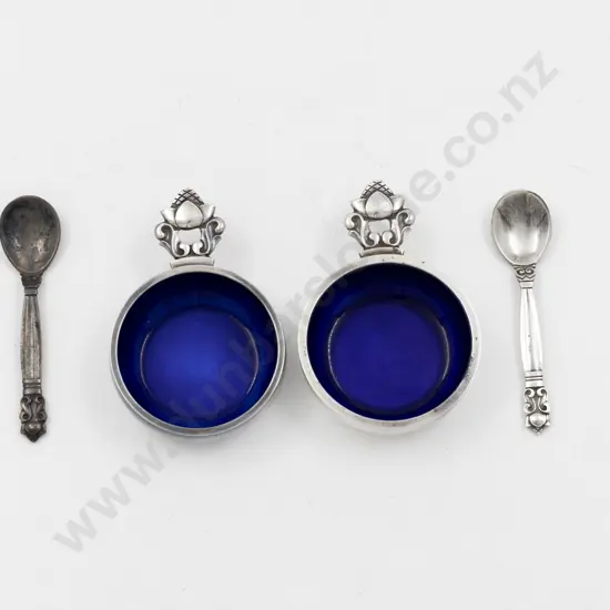 Pair George Jensen S/S Salts & Spoons