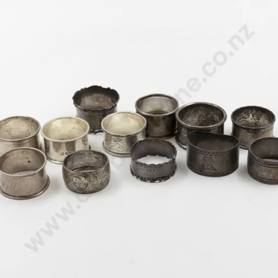 12 Various S/S Napkin Rings