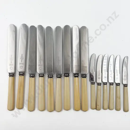 9 Vintage Bone Handled Tableknives