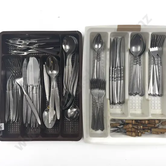Two Stainless Steel Cutlery Sets