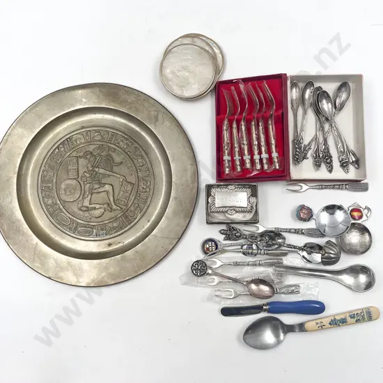 S/P Mexican Tray & Various Cutlery