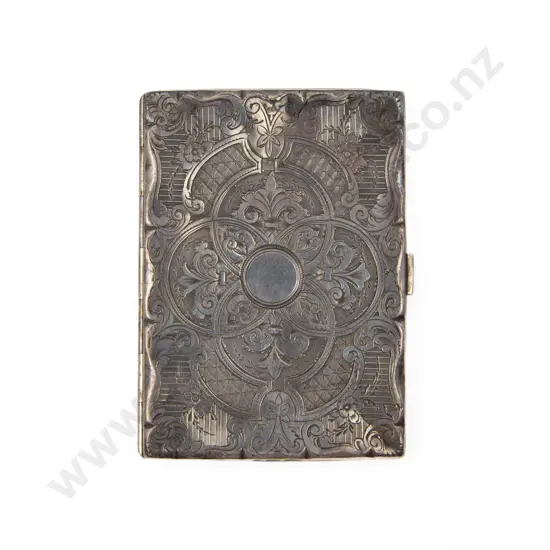 Victorian All Bright Cut Engraved Calling Card Case