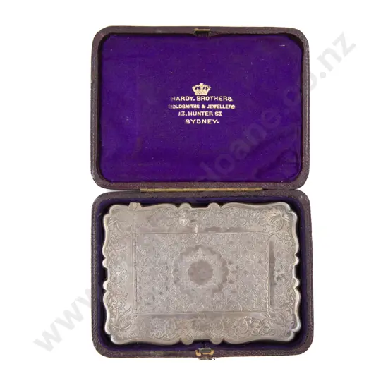 Victorian S/S All Bright Cut Engraved Calling Card Case