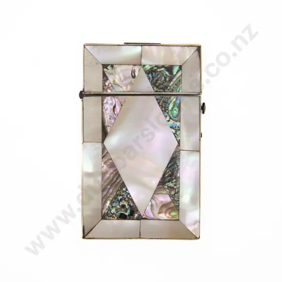 Victorian Small MOP and Abalone Calling Card Case