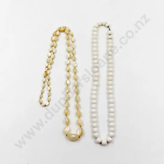 Edwardian Single Strand Graduated MOP Bead Necklace