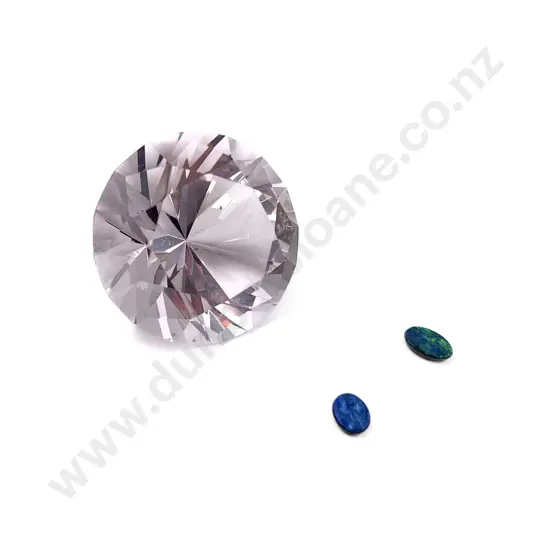 Unmounted Pink Crystal Diamond Shape Stone and two opal doublets