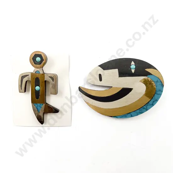 .925 Mexican Taxco Two Brooches