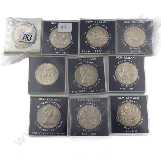 NZ Unc $1 1969 Cook x5 1967 Decimal x3 and 1970 Royal Visit 1974 Games