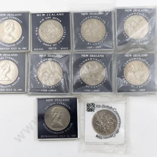 NZ Unc $1 1969 Cook x5 1967 Decimal x3 and 1970 Royal Visit 1974 Games