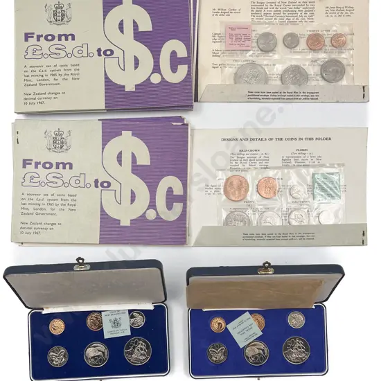 NZ Unc 1967 Decimal Coin Sets x9 and Two Proofs Sets