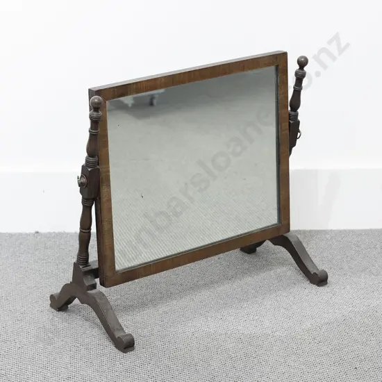 WmIV Small Mahogany Framed Toilet Swing Mirror