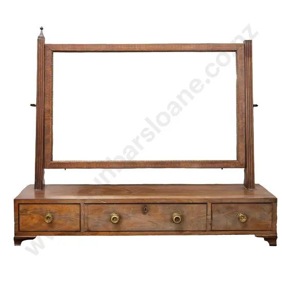 WmIV Faded Mahogany Framed Toilet Swing Mirror