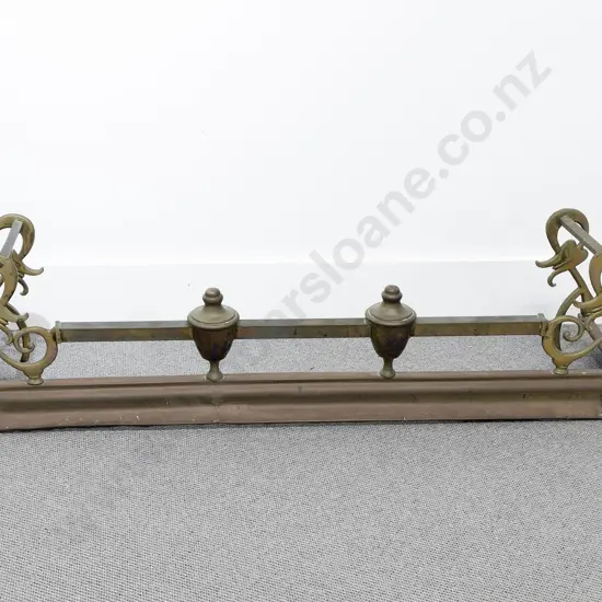 Art Nouveau Style Copper & Brass Fire Fender