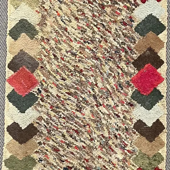 Vintage Hand Made Rag Rug