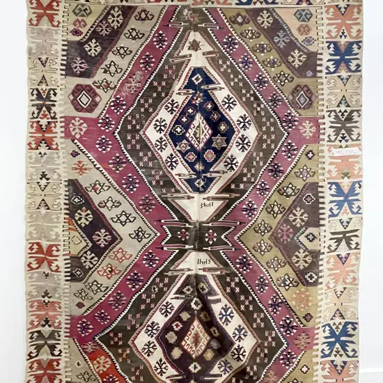 Vintage Seamed Kelim Rug