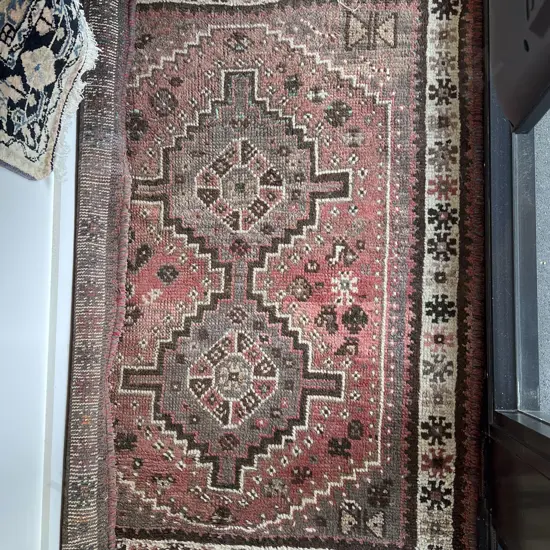 Vintage Twin Medallion Persian Rug